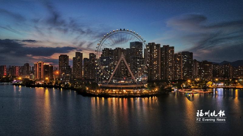 ?晉安湖摩天輪亮燈轉動!將為榕城夜景添一道浪漫風景 ?晉安湖摩天輪亮燈轉動!將為榕城夜景添一道浪漫風景