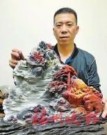 創(chuàng)新推出立體山水人物題材的壽山石雕  林忠：滿眼江山入“石”來